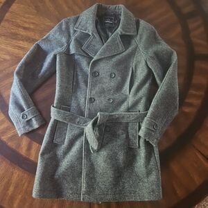 Topman Gray Double-Breasted Trench Coat Men's Size M